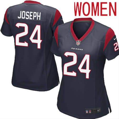 Women Houston Texans #24 Johnathan Joseph Nike Navy Player Game NFL Jersey->women nfl jersey->Women Jersey
